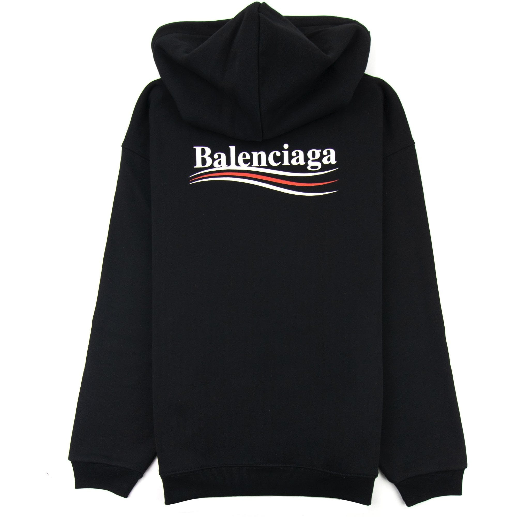 Balenciaga Logo Print Hooded Sweatshirt Black 1070