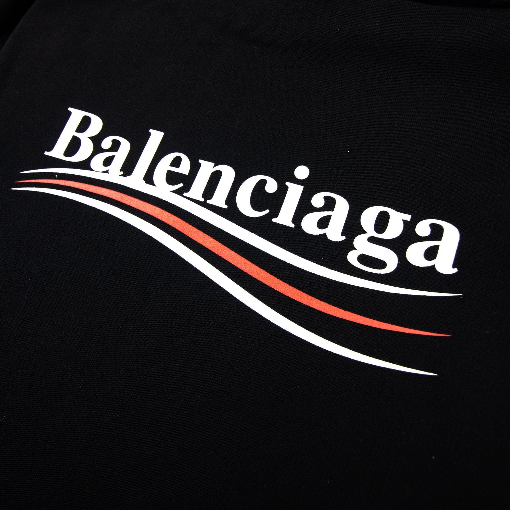 Balenciaga Logo Print Hooded Sweatshirt Black 1070