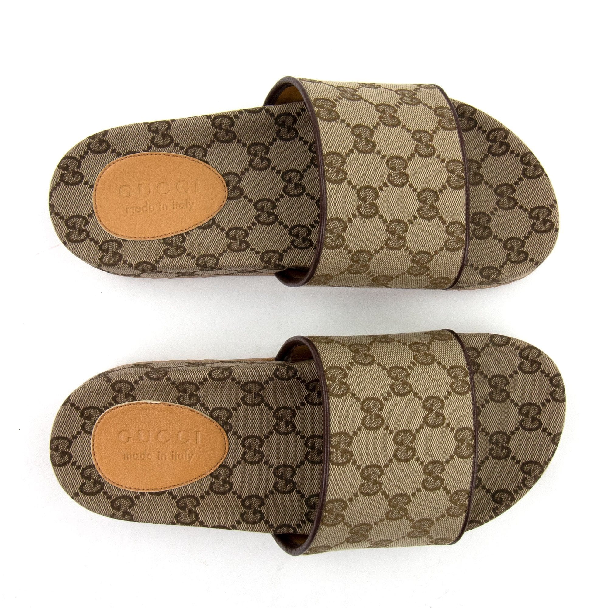 Gucci GG Canvas Slides Beige
