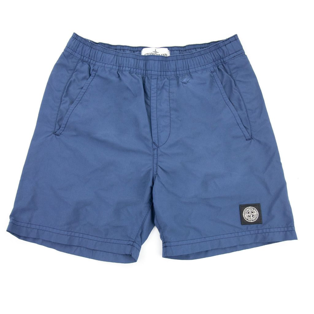 Stone Island Junior Logo Swim Shorts Navy Blue V0024