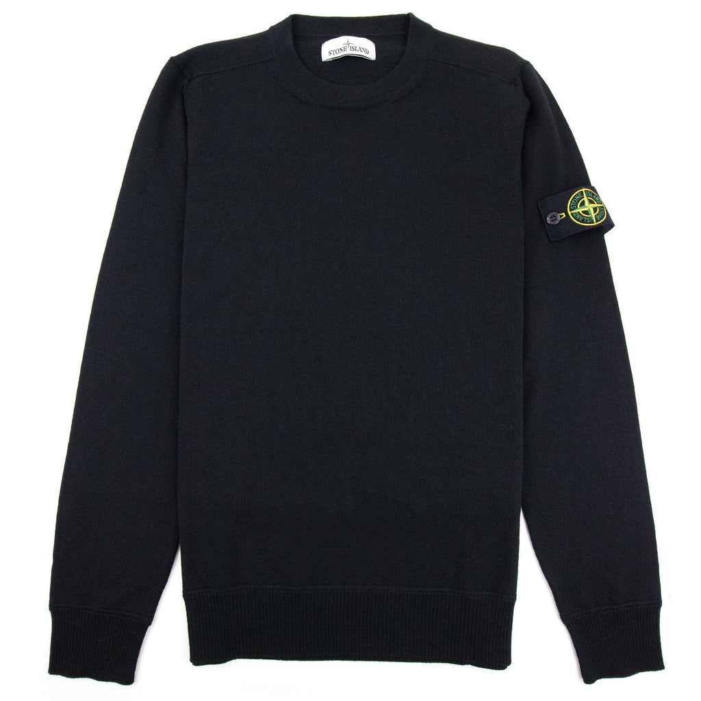 Stone Island Merino Wool Logo Jumper Black V0029