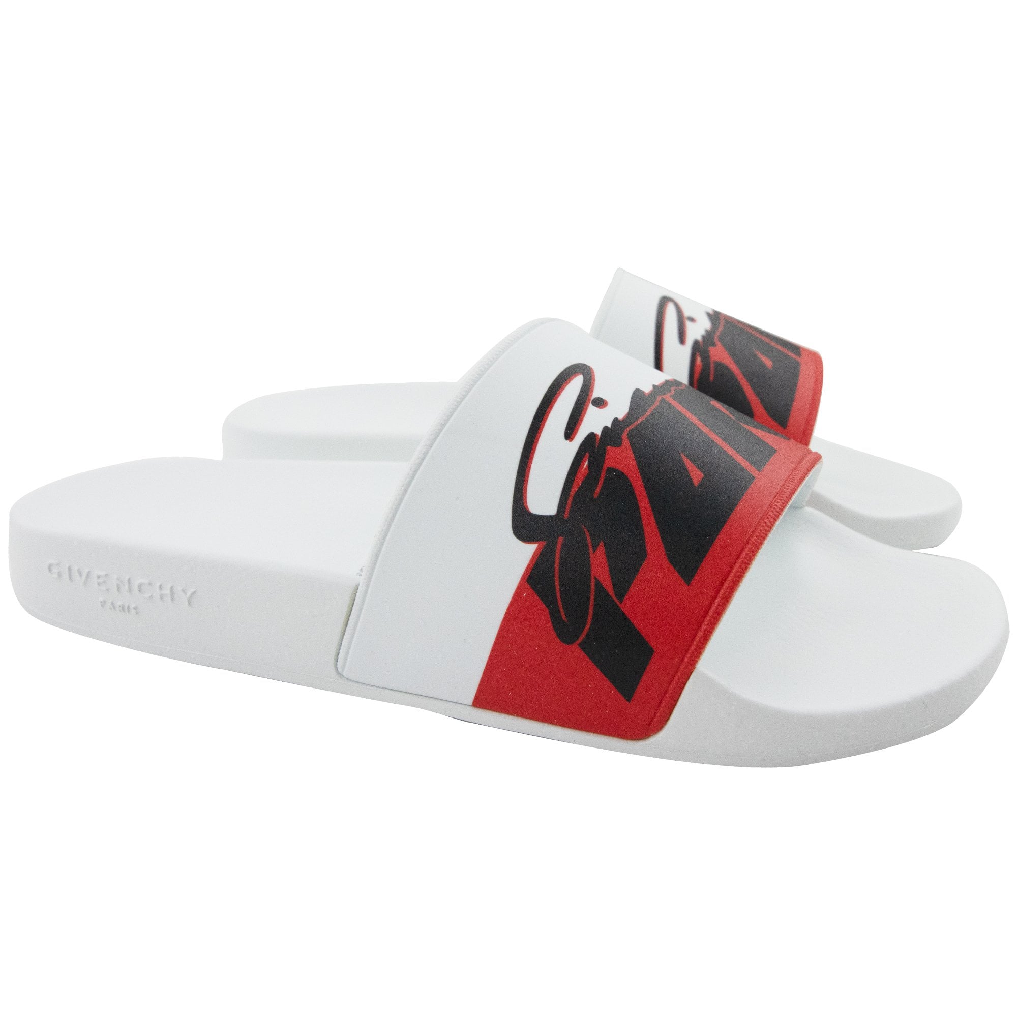 Givenchy Signature Logo Slides White/red