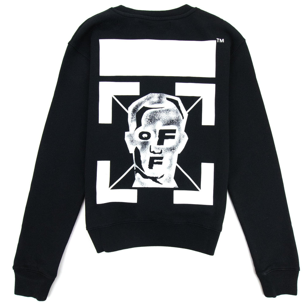 Off White Masked Face Printed Sweatshirt Black/white
