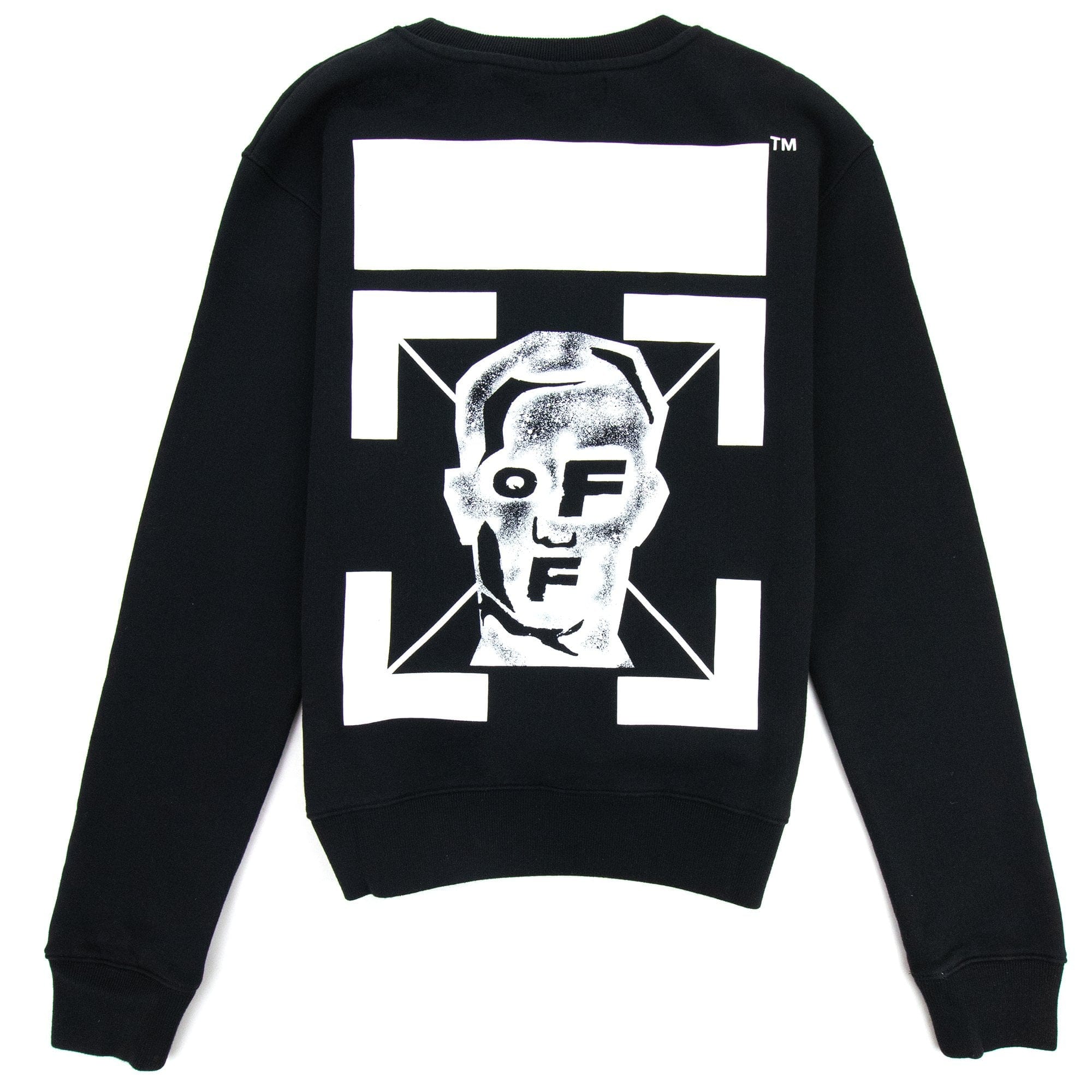 Off White Masked Face Printed Sweatshirt Black/white