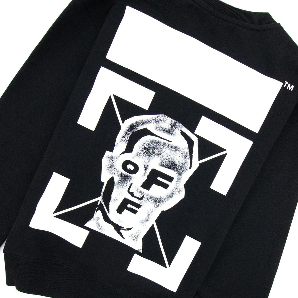 Off White Masked Face Printed Sweatshirt Black/white