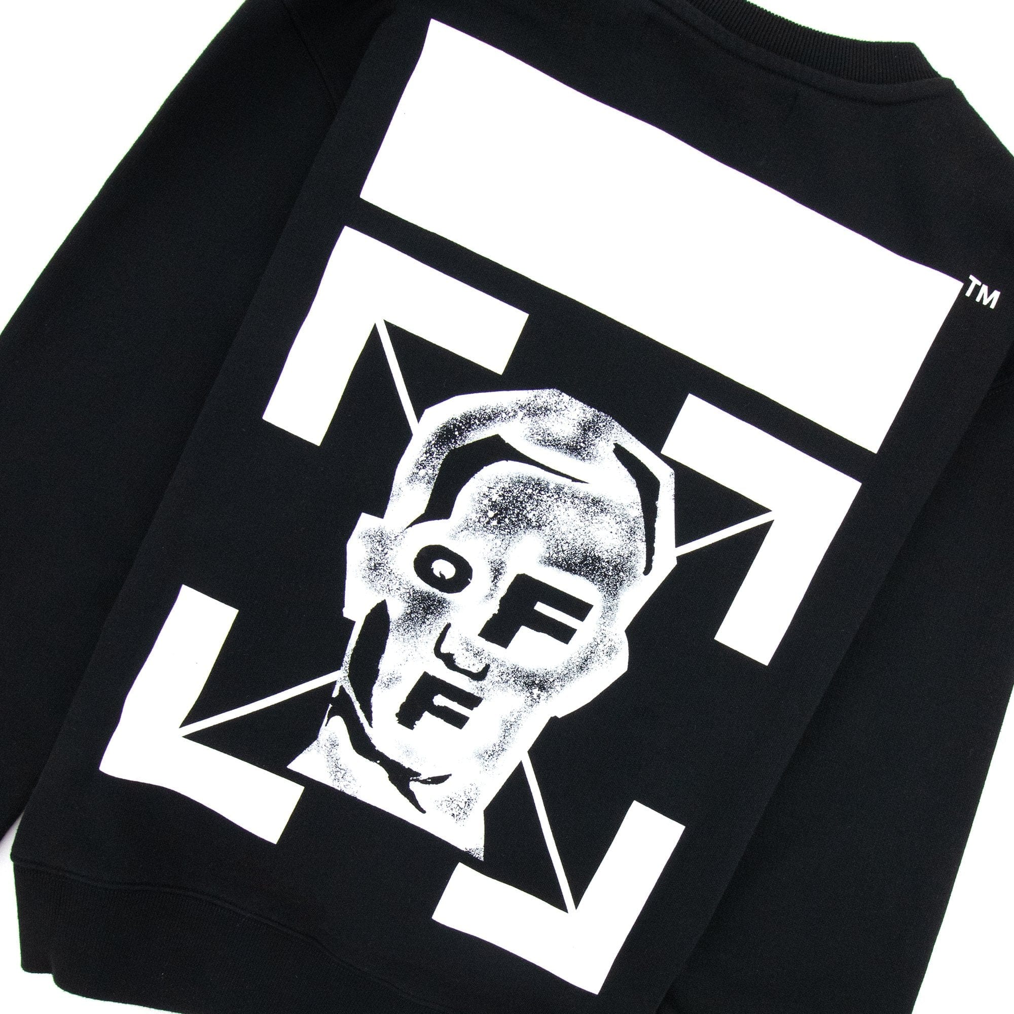 Off White Masked Face Printed Sweatshirt Black/white