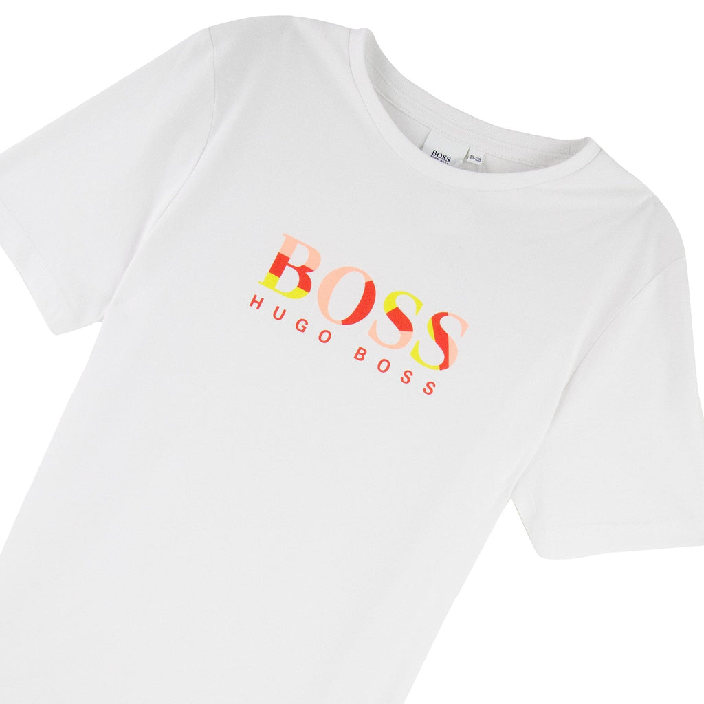 Hugo Boss Kids Multi Chest Logo T Shirt White