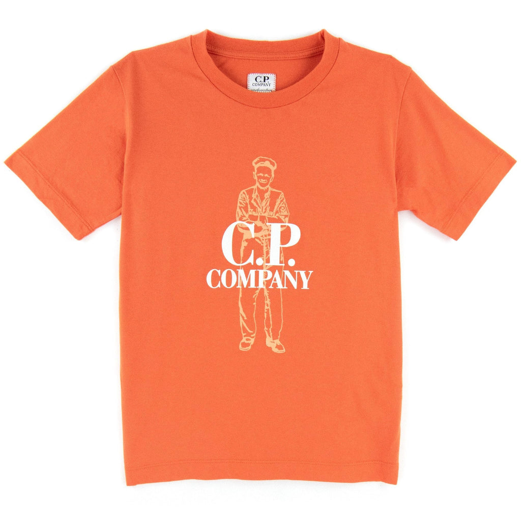 C.P. Company Undersixteen Worker Logo T-shirt Spicy Orange 499