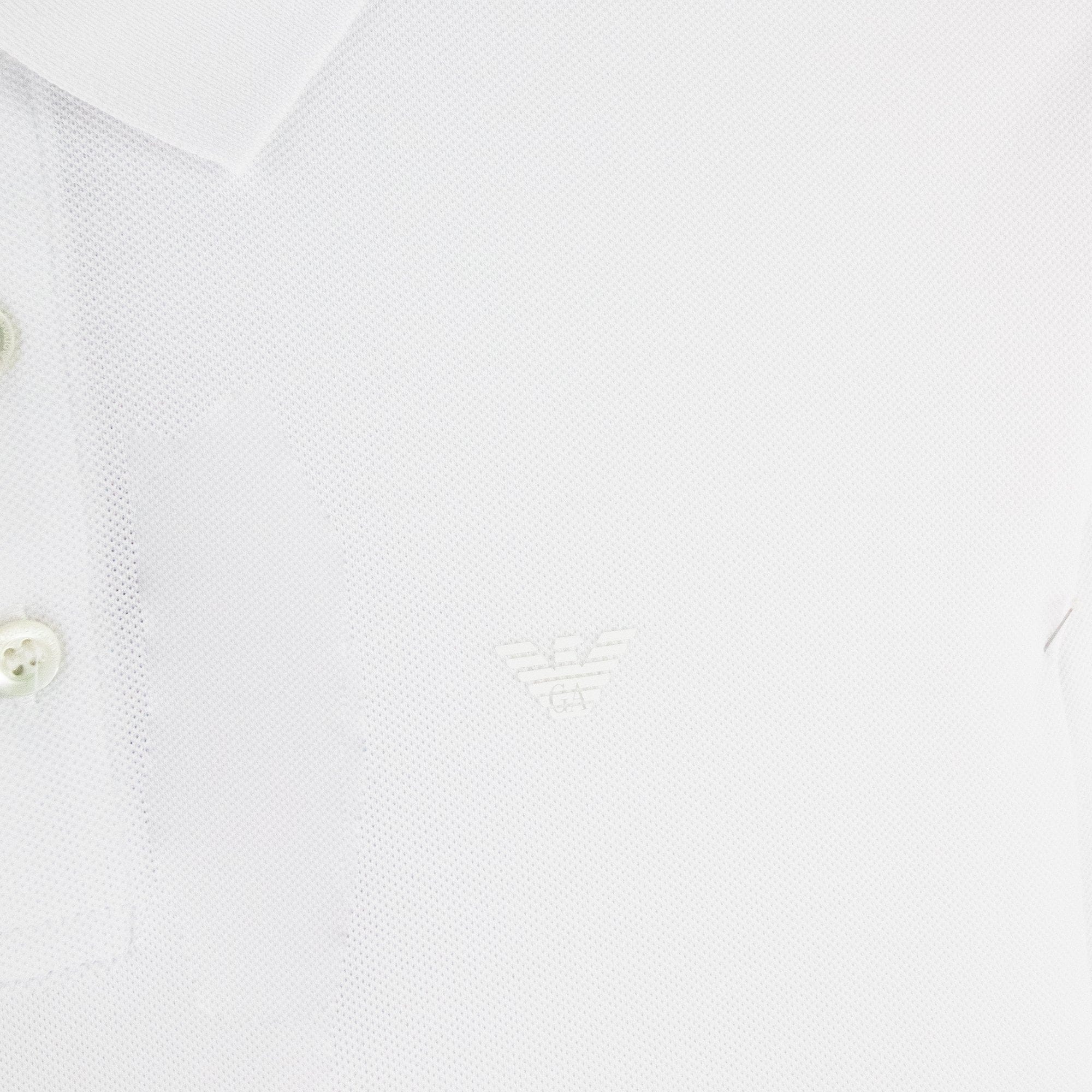 Emporio Armani Logo Long Sleeve Polo Shirt White 0100