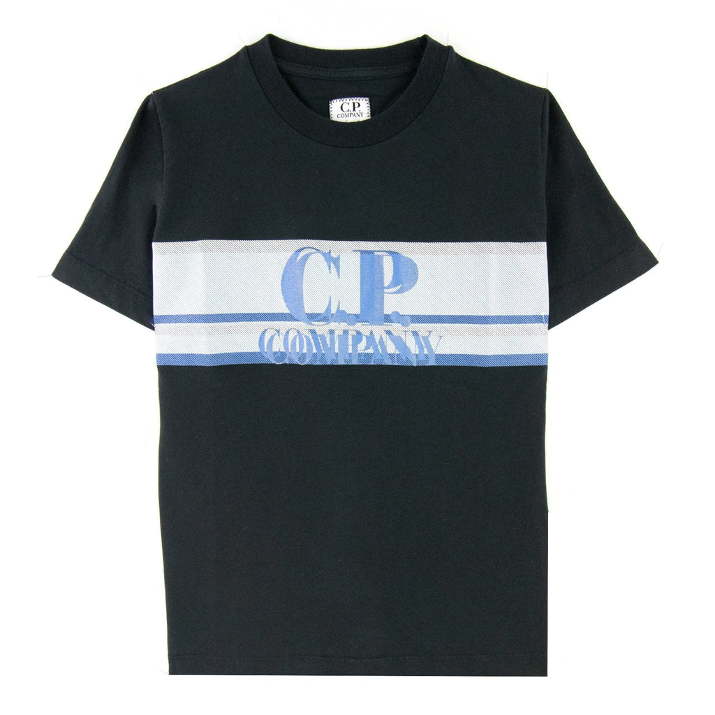 C.P. Company Undersixteen Overlay Logo T Shirt Black 999