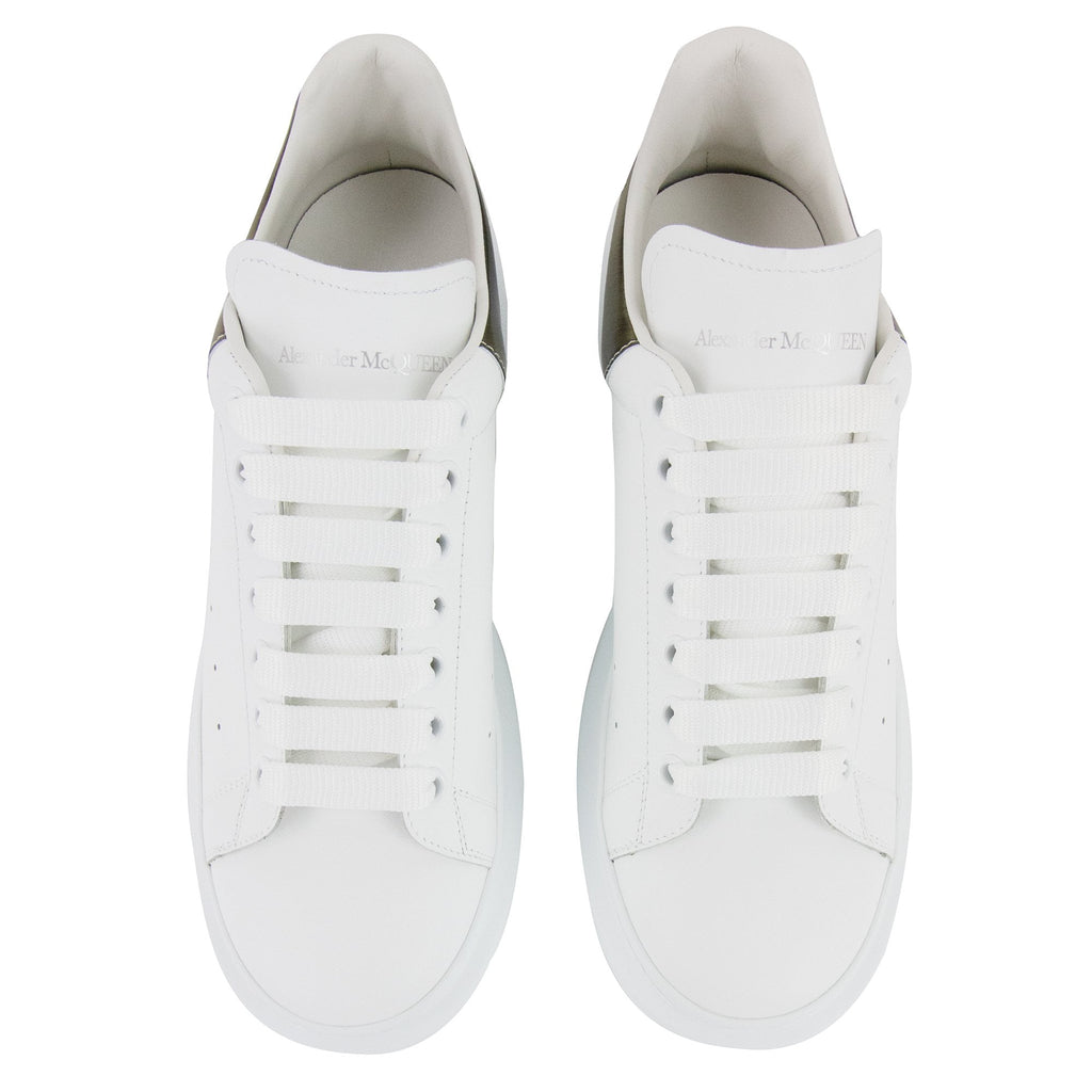 Alexander McQueen Exaggerated Sole Transparent Heel Sneakers White/gold 9075