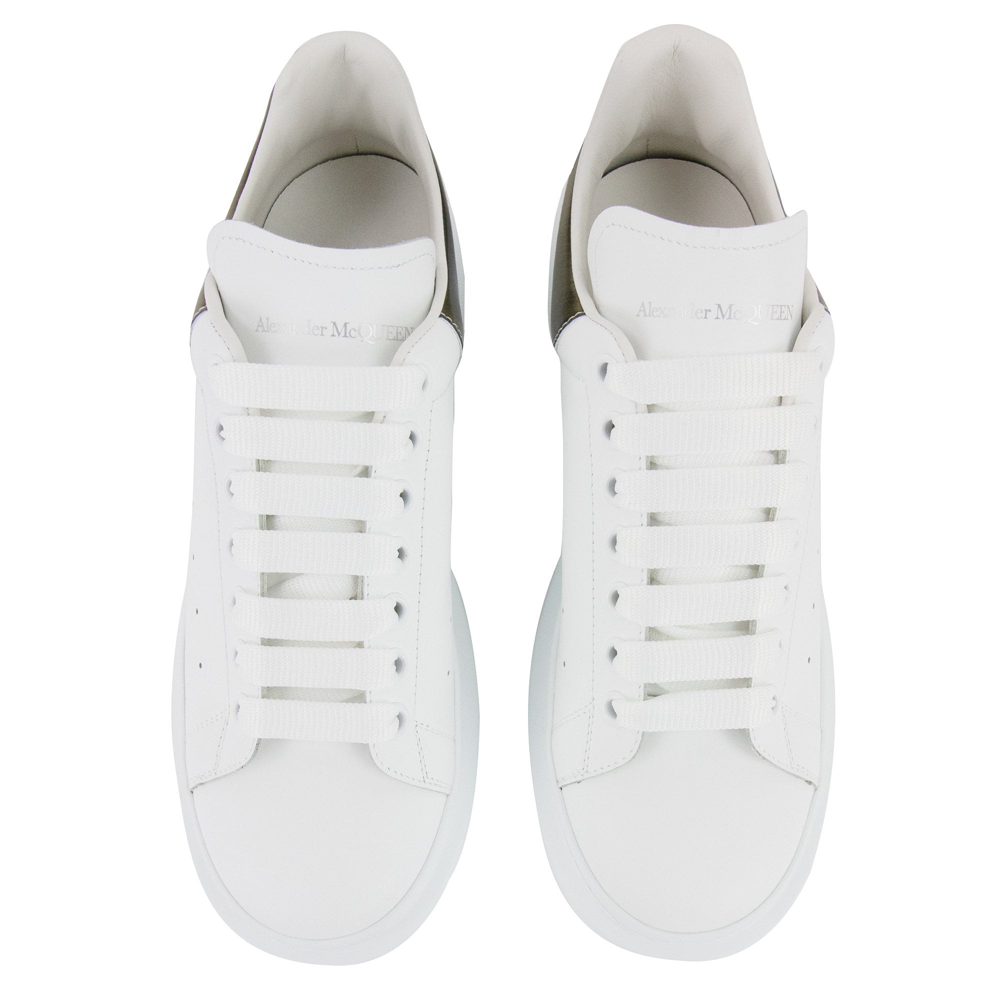 Alexander McQueen Exaggerated Sole Transparent Heel Sneakers White/gold 9075