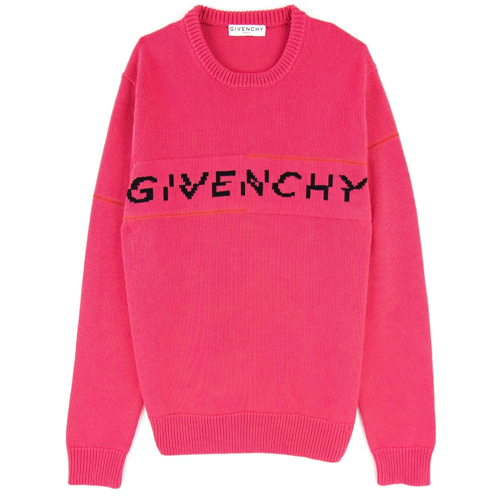 Givenchy Split Logo Cotton Sweatshirt Fuchsia 675