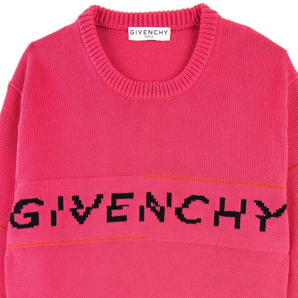 Givenchy Split Logo Cotton Sweatshirt Fuchsia 675