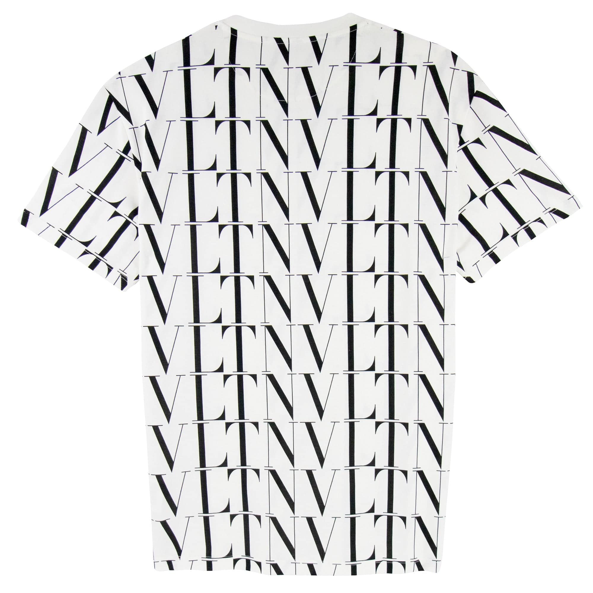 Valentino Logo Pattern Crewneck T Shirt White/black