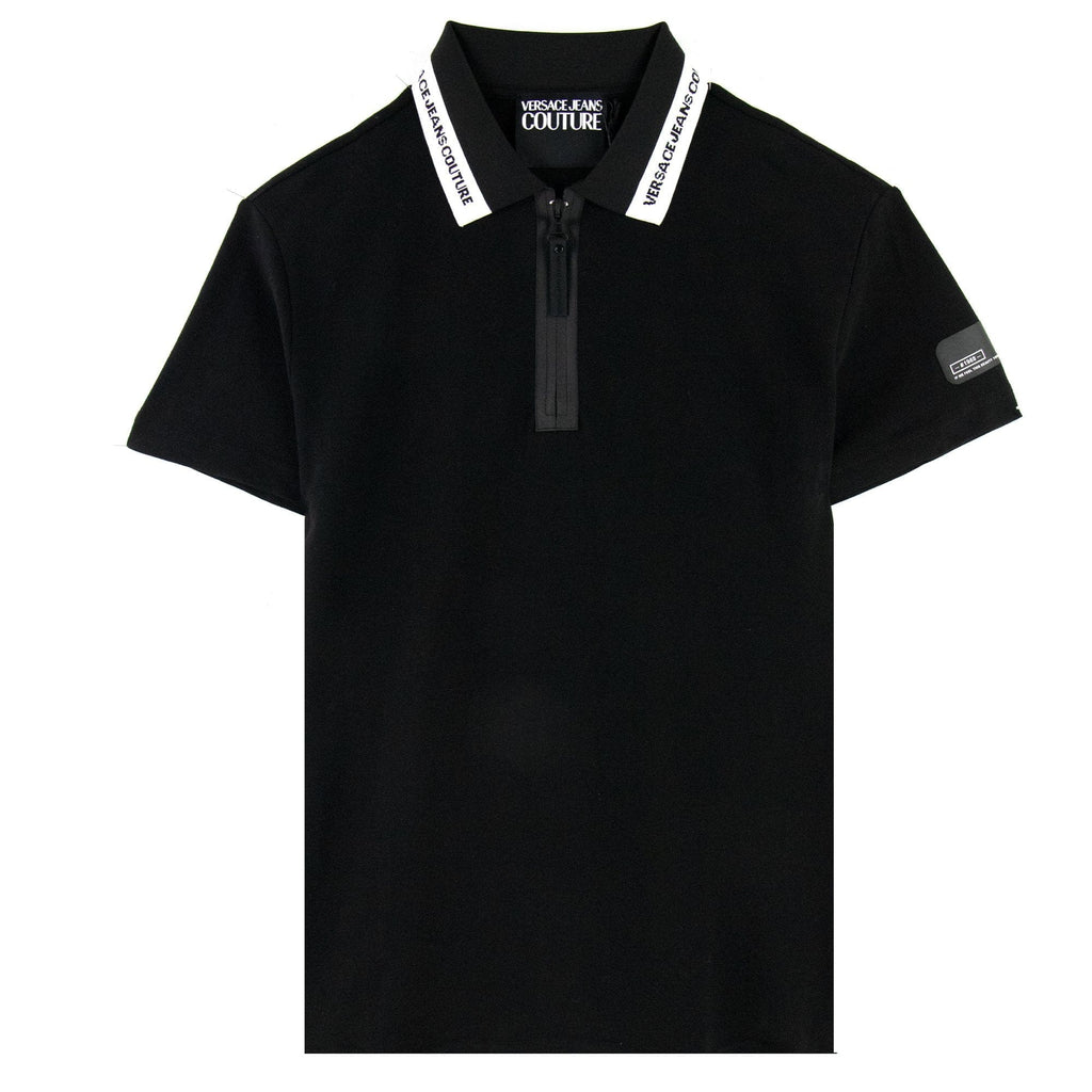 Versace Jeans Couture Zip Polo Collar Logo Black