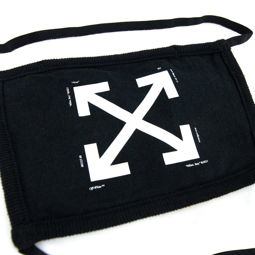 Off White Arrow Print Face Covering Mask Black/white