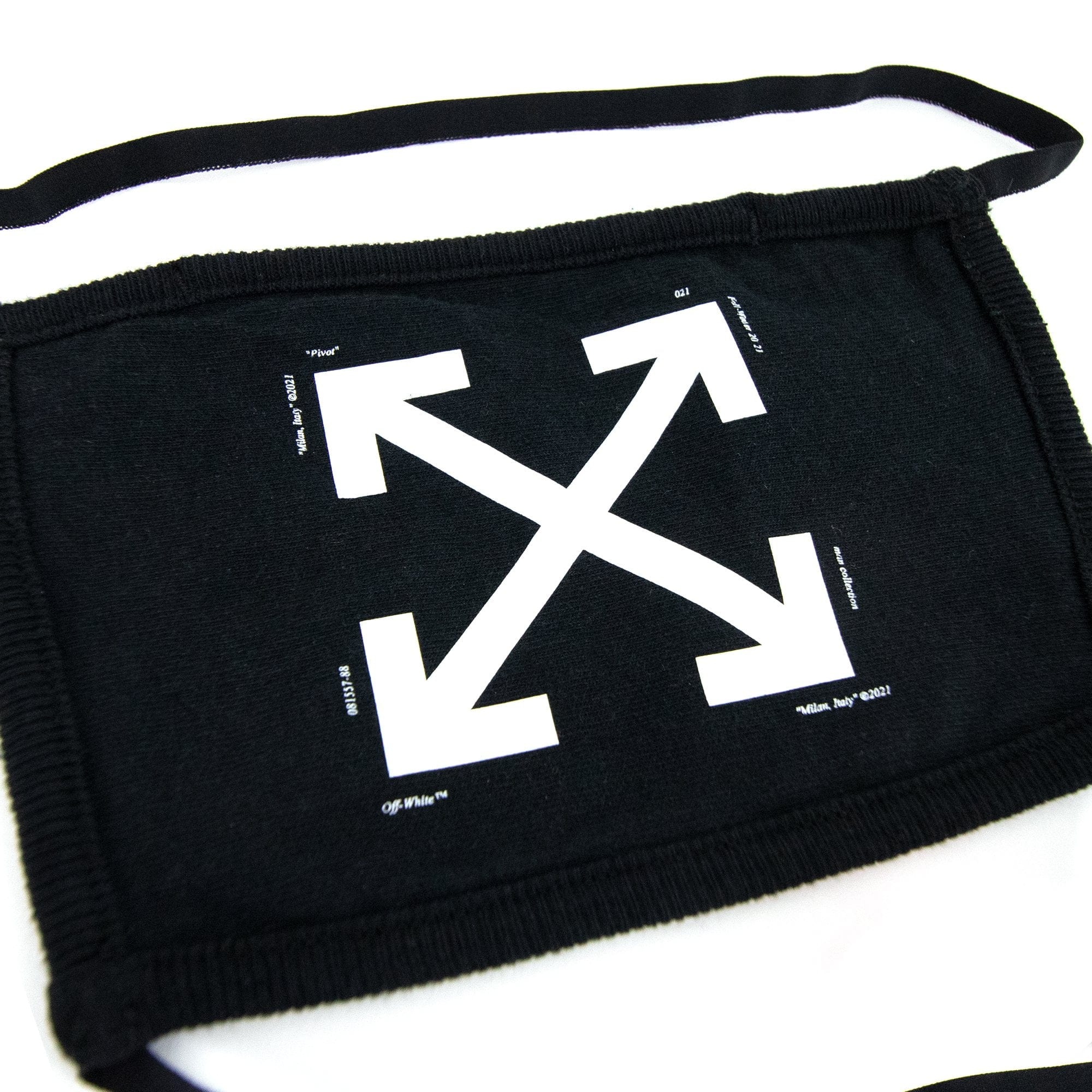 Off White Arrow Print Face Covering Mask Black/white