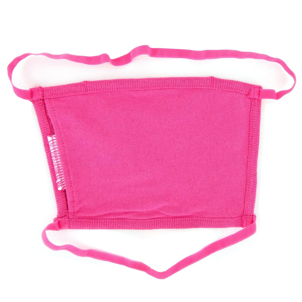 Off White Diagonal Graphic Print Face Mask Fuchsia/white