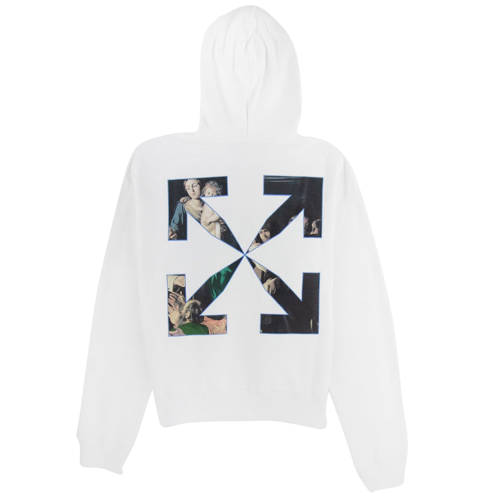 Off White Caravage Printed Hooded Sweatshirt White/black