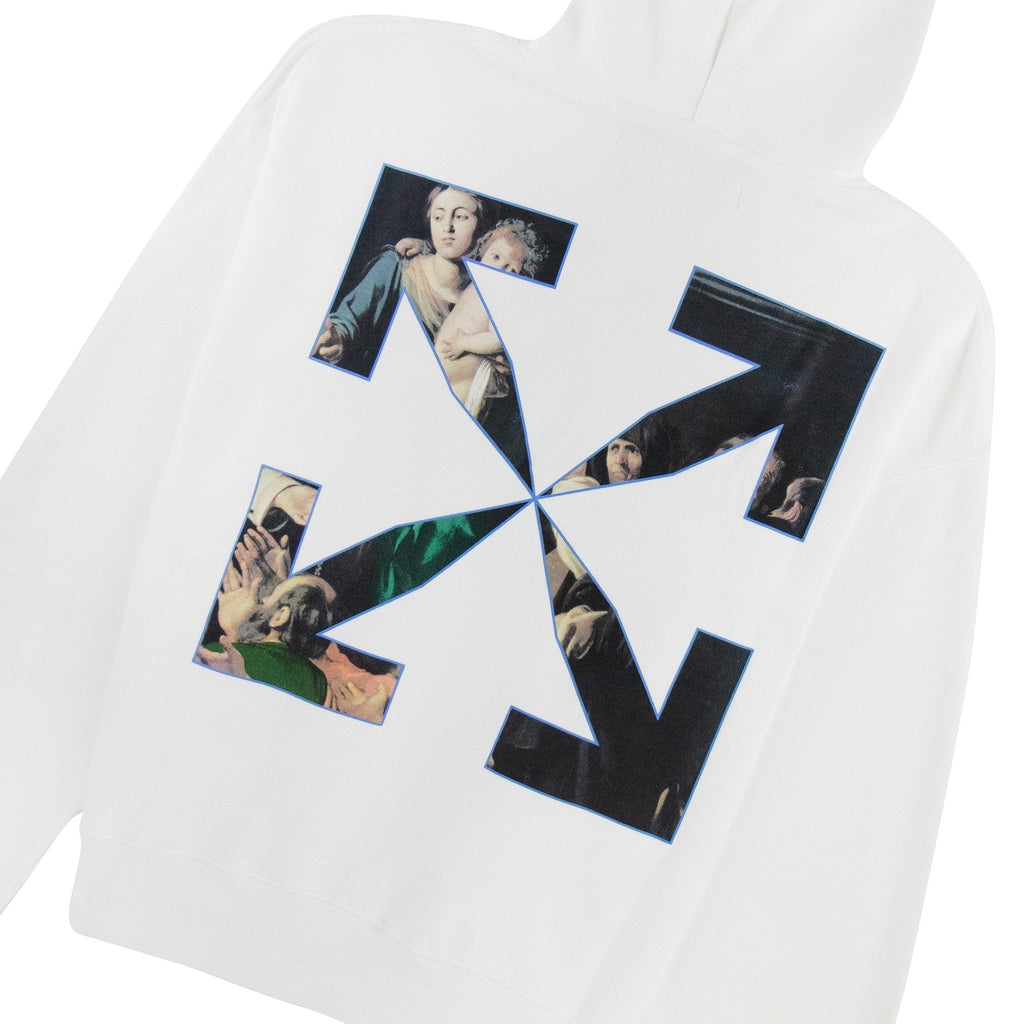 Off White Caravage Printed Hooded Sweatshirt White/black