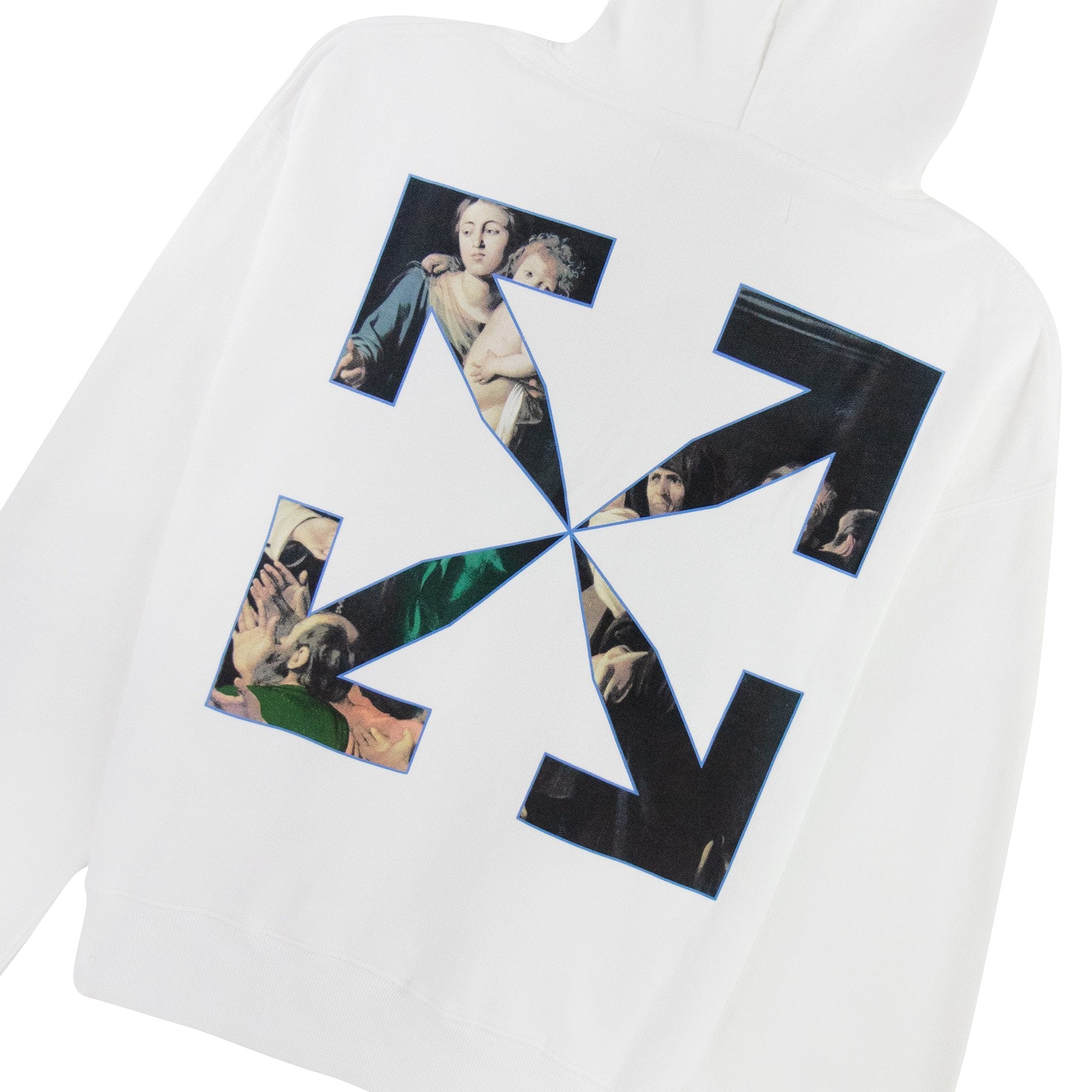 Off White Caravage Printed Hooded Sweatshirt White/black