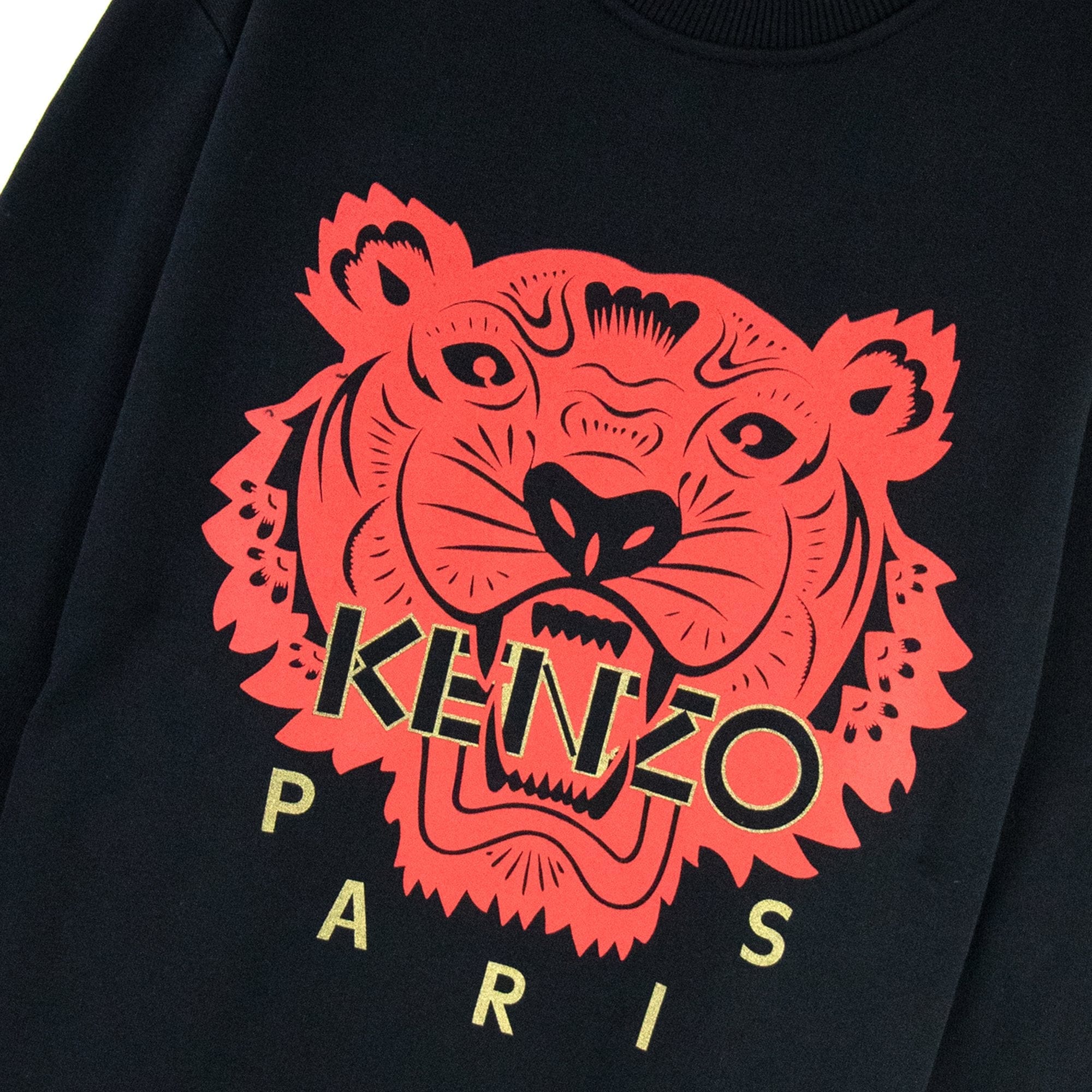 Kenzo Red Tiger Print Sweatshirt Black/red