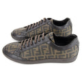 Fendi Ff Logo Leather Trainer Brown DS3