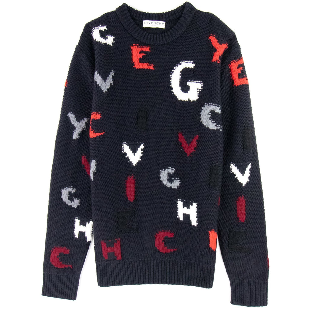 Givenchy Knitted sweatshirt Letters Bold Black