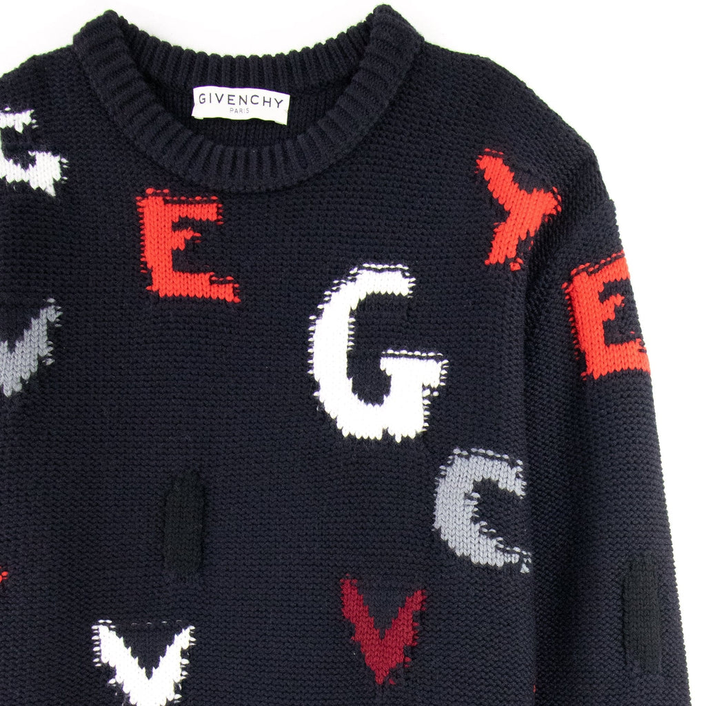 Givenchy Knitted sweatshirt Letters Bold Black