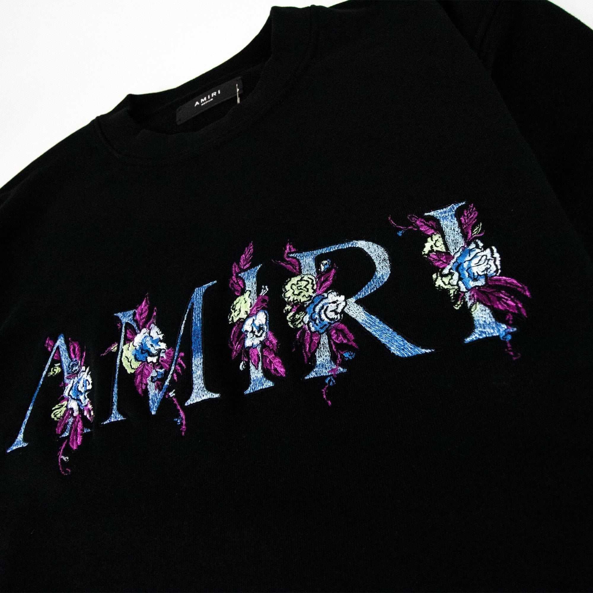Amiri Floral Crewneck Sweatshirt Black