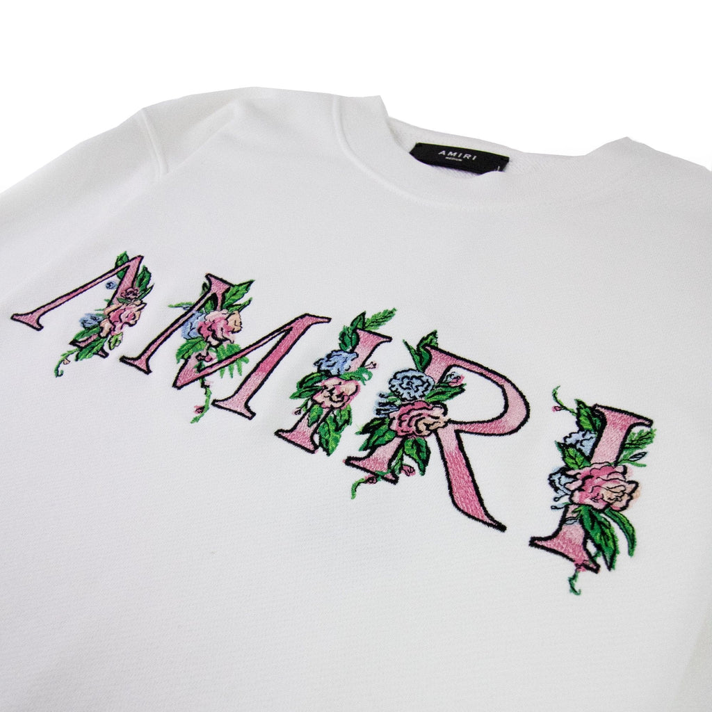 Amiri Floral Crewneck Sweatshirt White