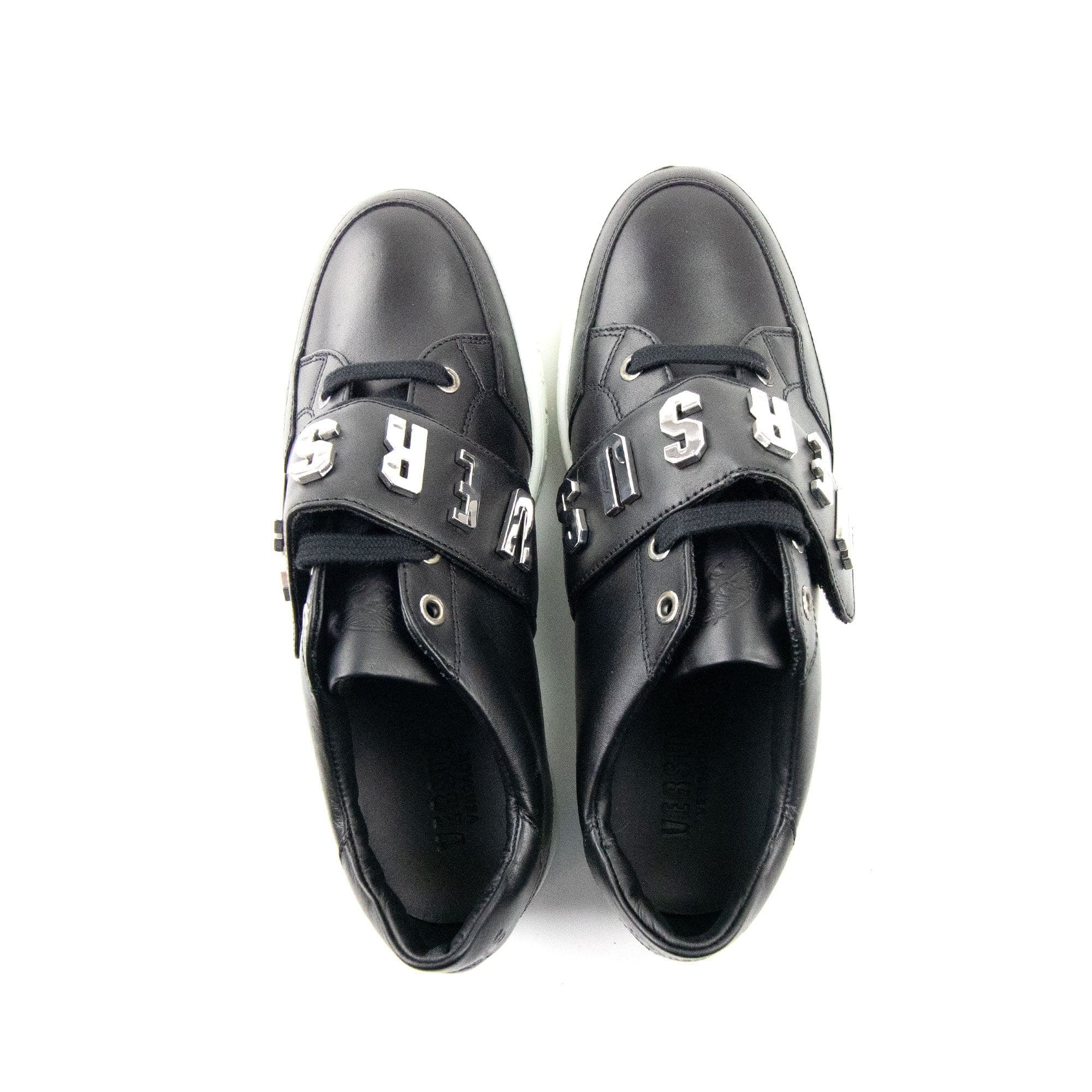Versace Versus Metal Logo Band Low Top Sneakers Black/nickel