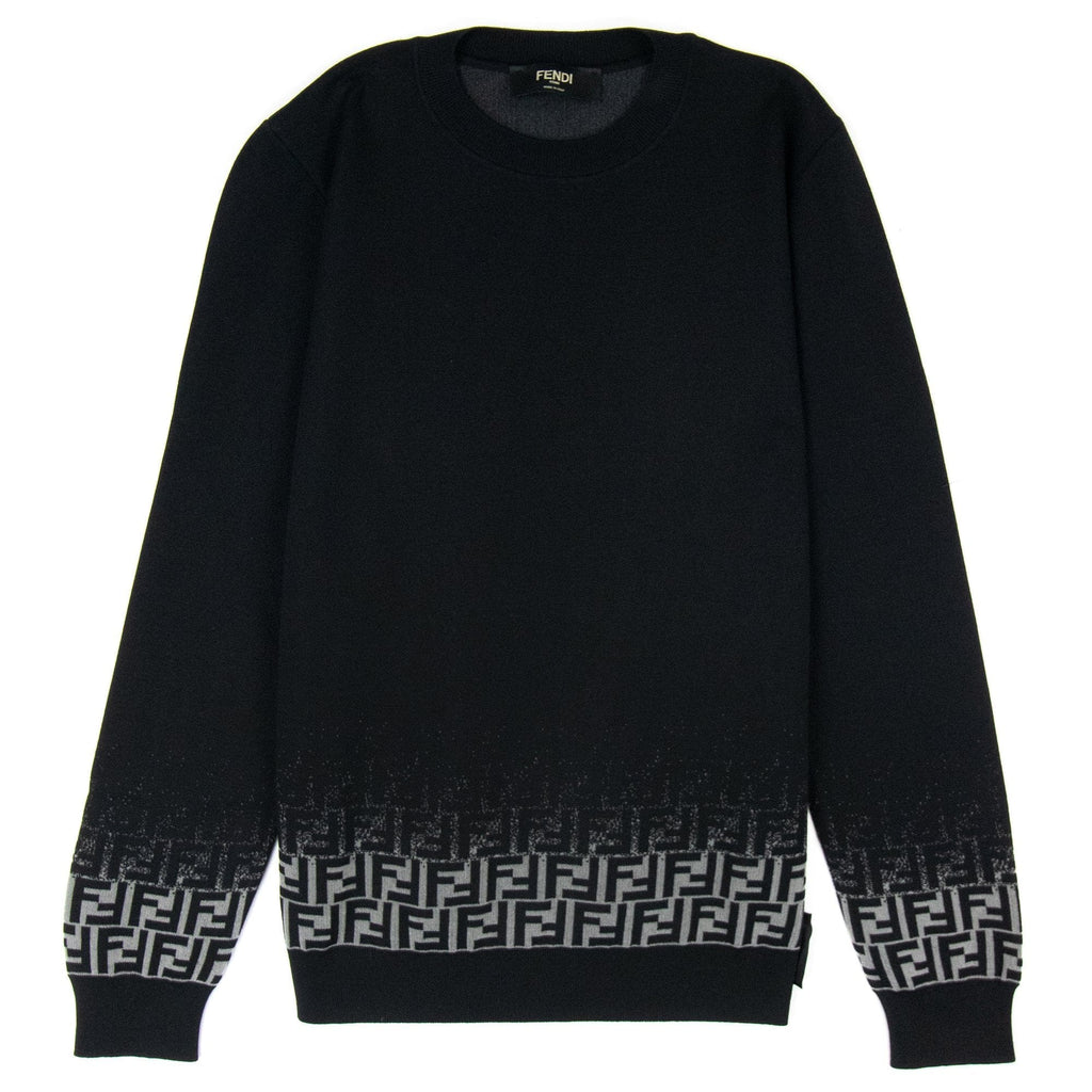 Fendi Girocollo Degrade FF Knitted Sweatshirt Black