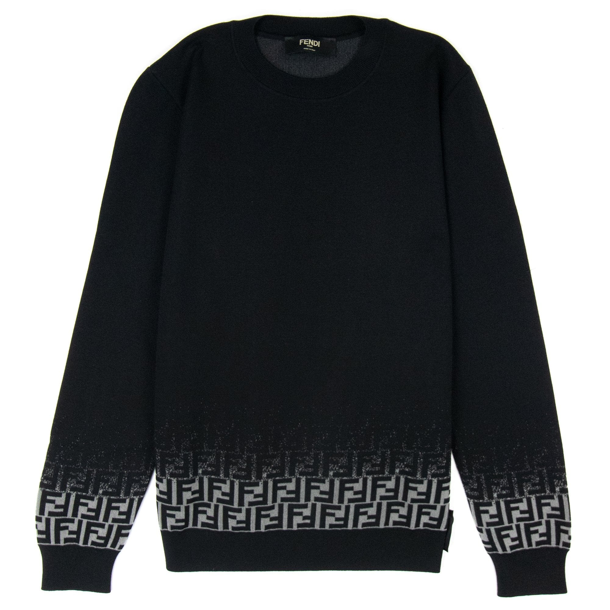 Fendi Girocollo Degrade FF Knitted Sweatshirt Black