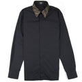 Fendi FF Logo Collar Long Sleeve Shirt Black