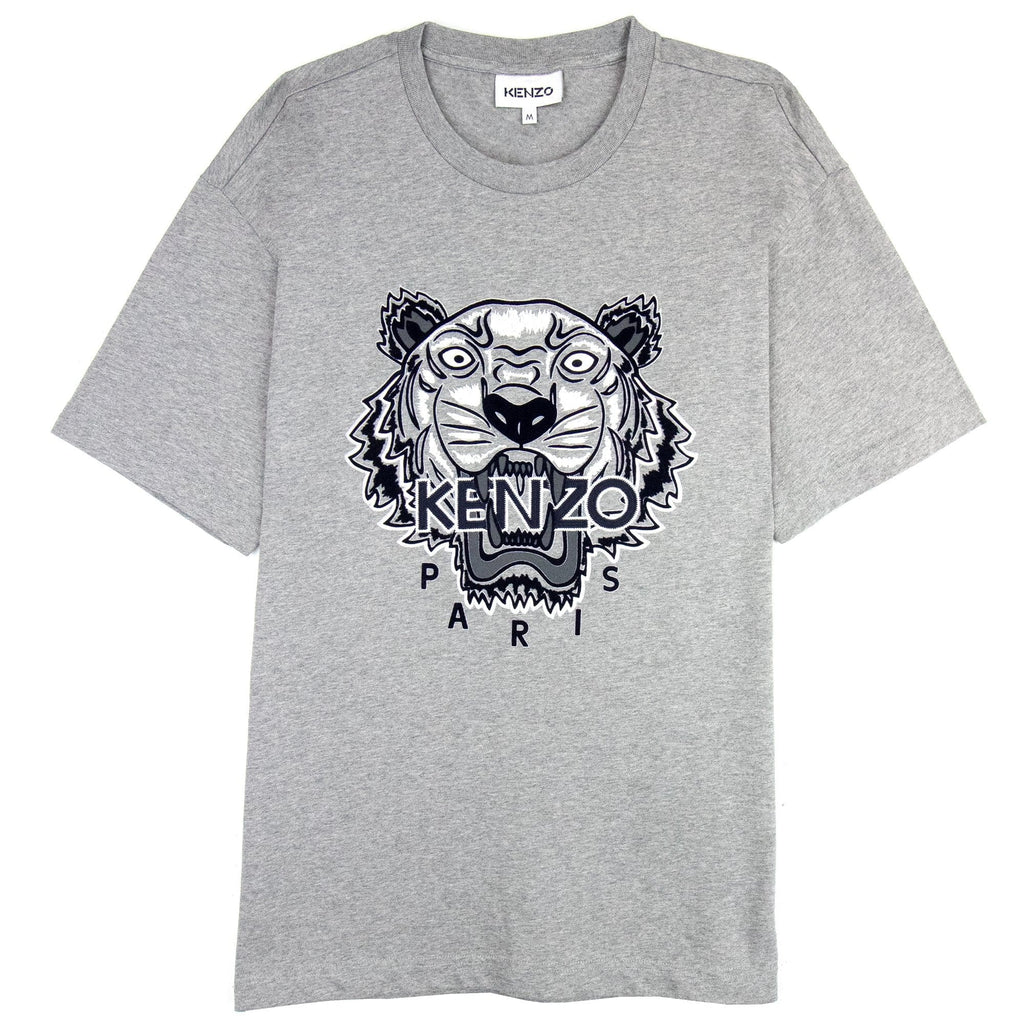 Kenzo Varsity Tiger Marled T Shirt Grey 094