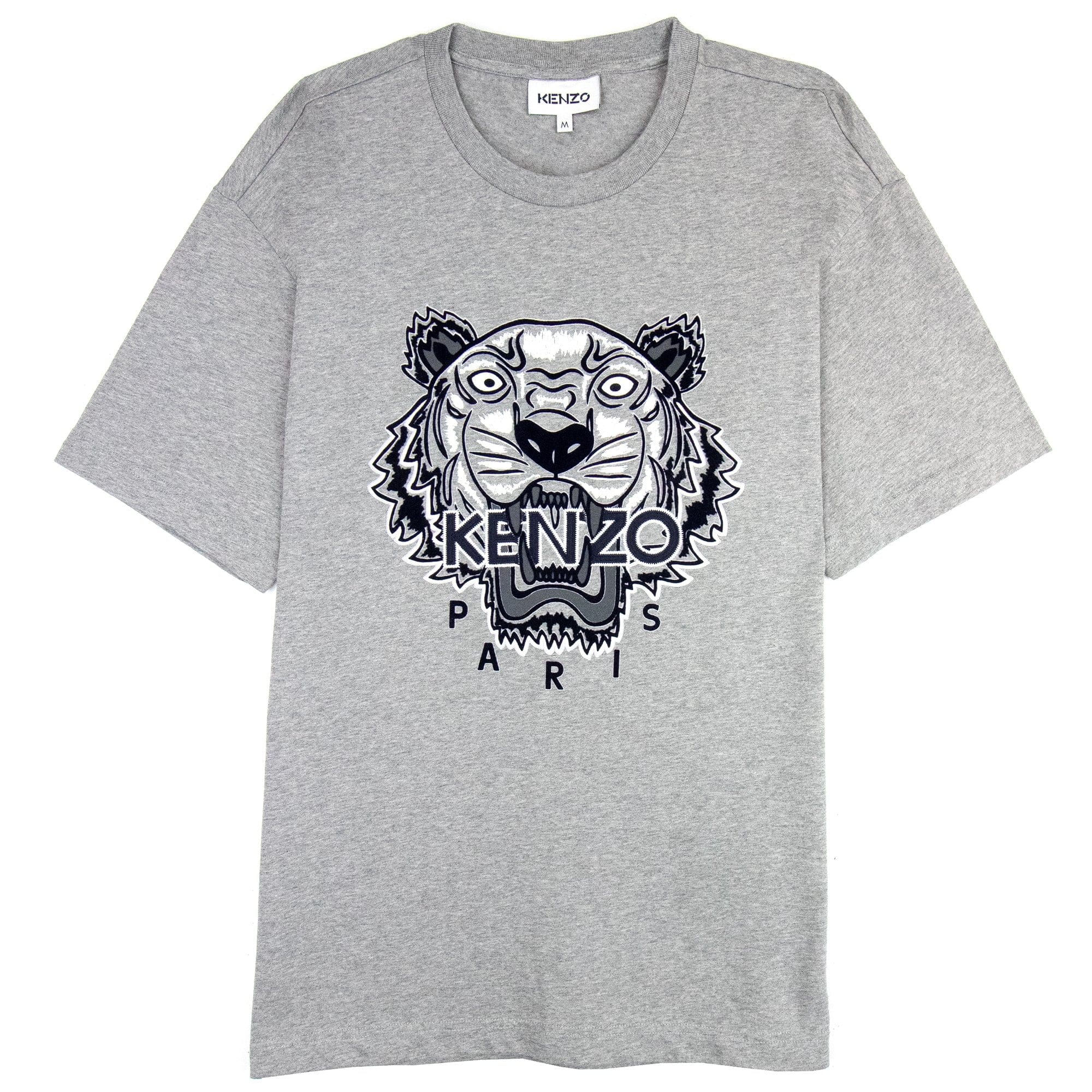 Kenzo Varsity Tiger Marled T Shirt Grey 094