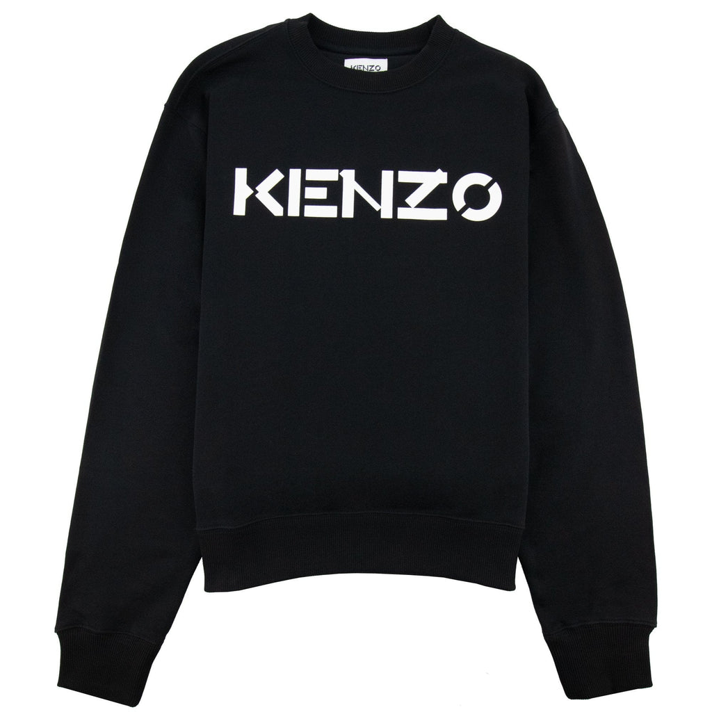 Kenzo Logo Print Crewneck Sweatshirt Black/white