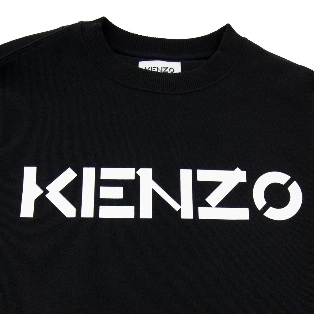 Kenzo Logo Print Crewneck Sweatshirt Black/white