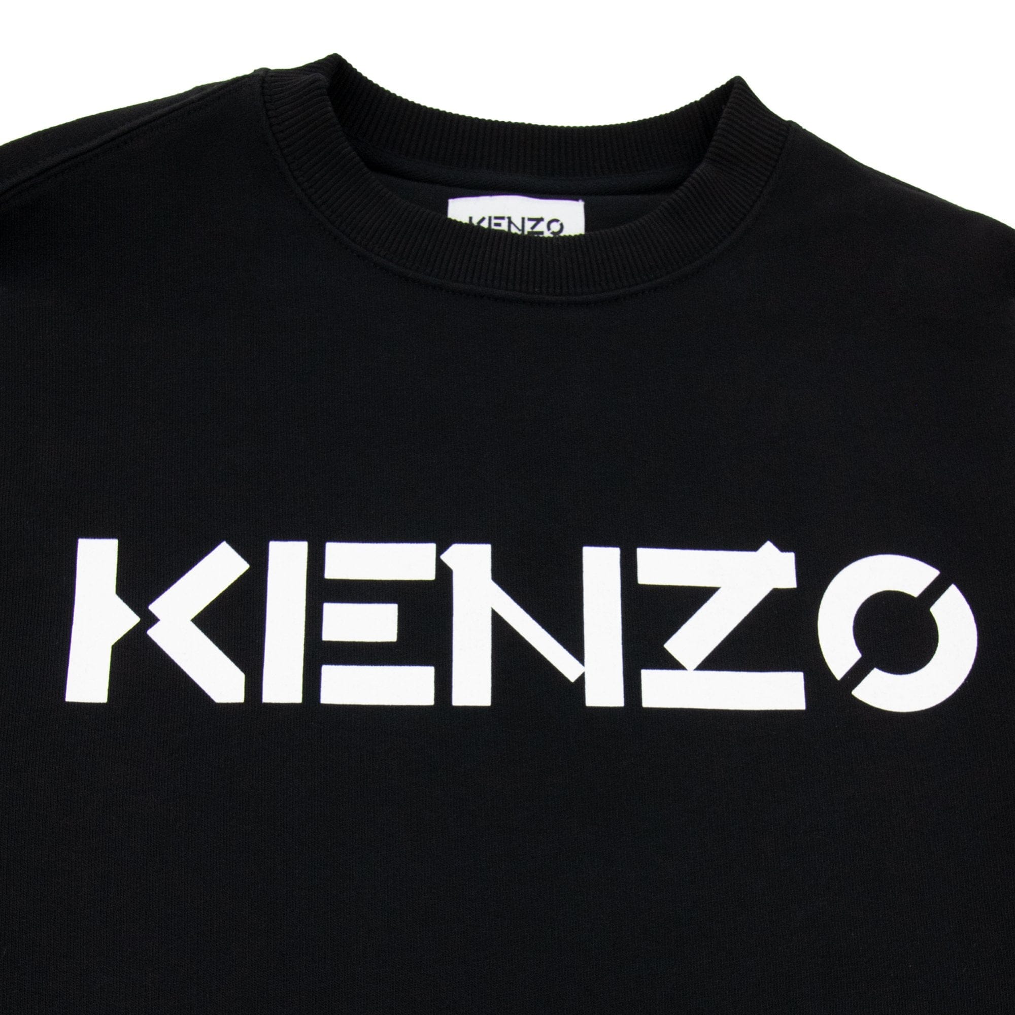 Kenzo Logo Print Crewneck Sweatshirt Black/white