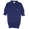 Vivienne Westwood Logo Short Sleeve Cotton Polo Royal Blue