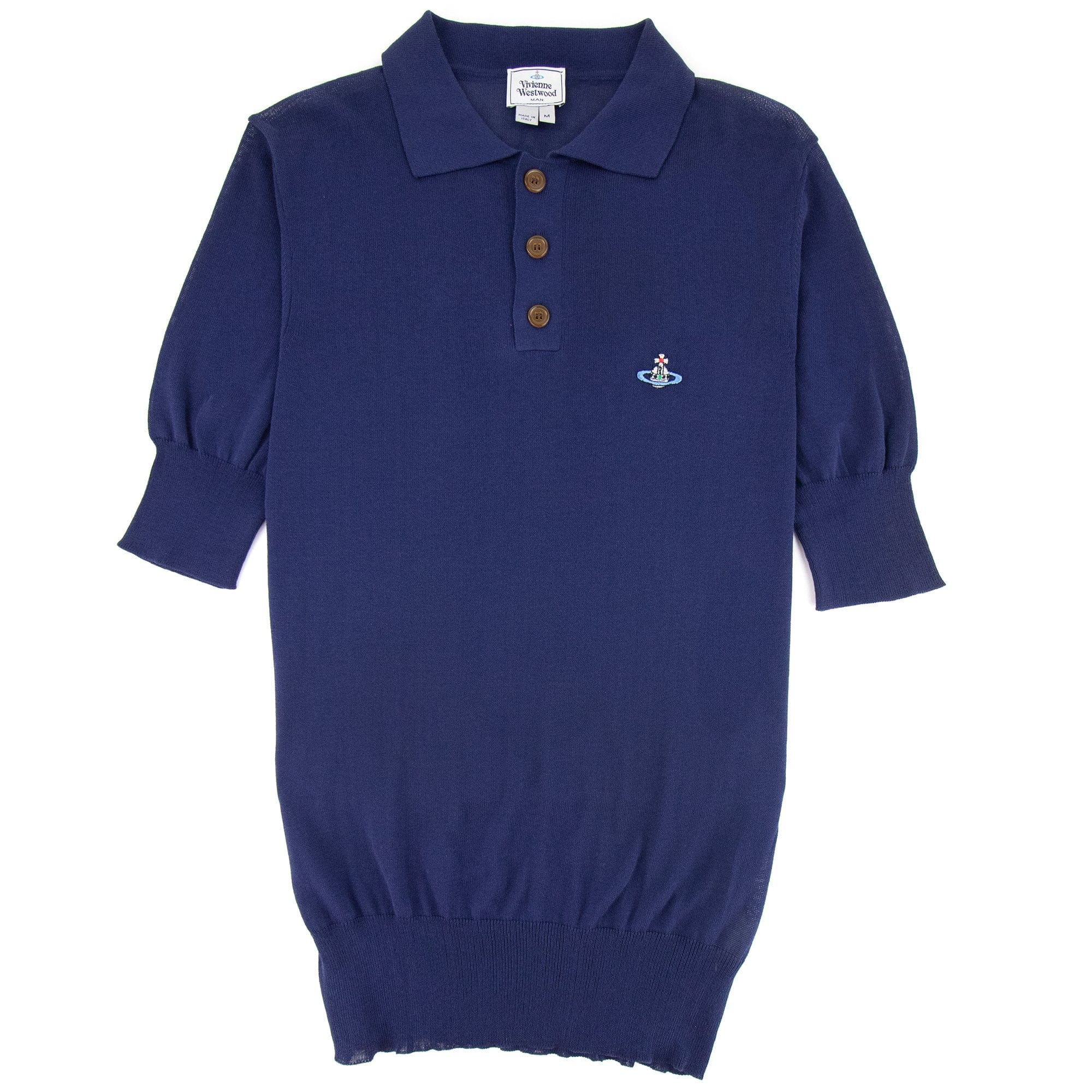 Vivienne Westwood Logo Short Sleeve Cotton Polo Royal Blue
