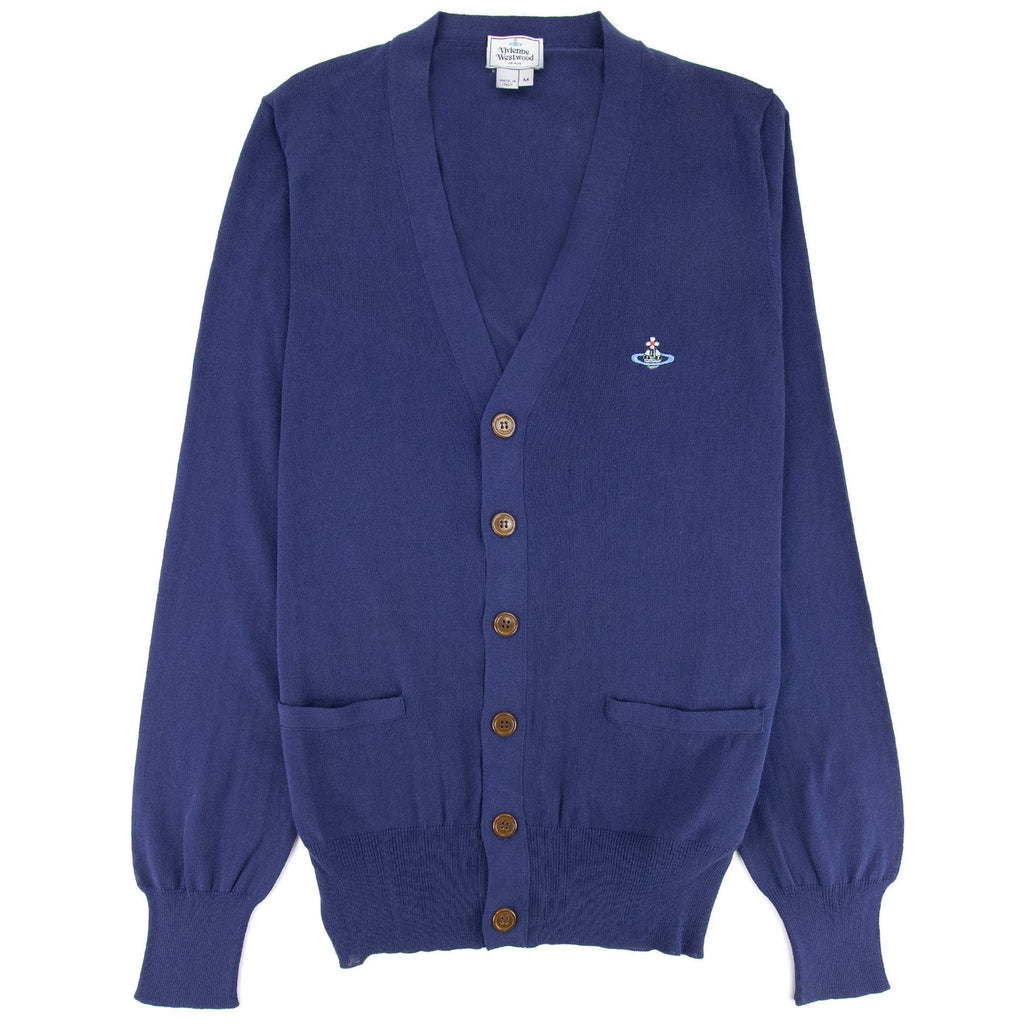 Vivienne Westwood Orb Logo Knitted Cardigan Royal Blue