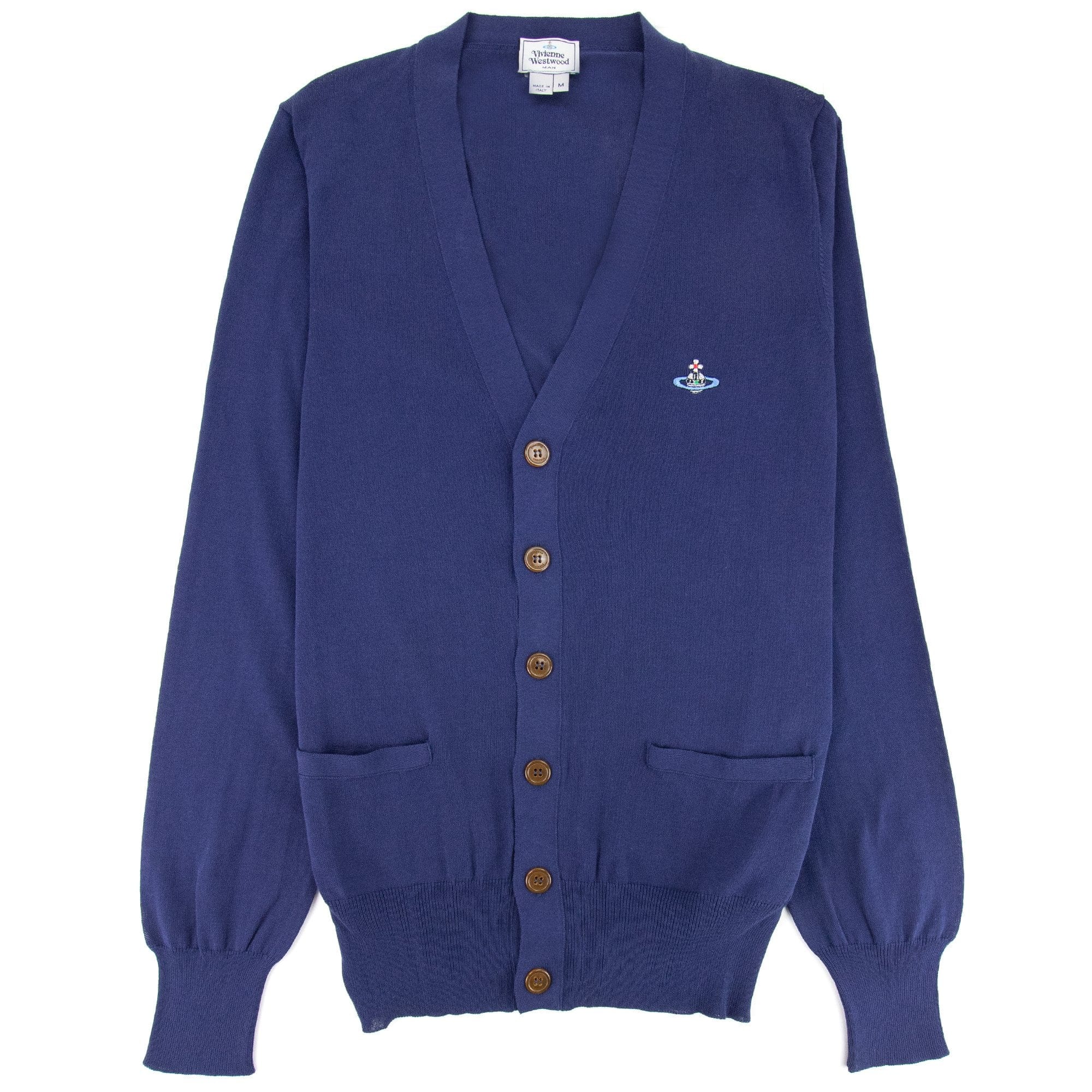 Vivienne Westwood Orb Logo Knitted Cardigan Royal Blue