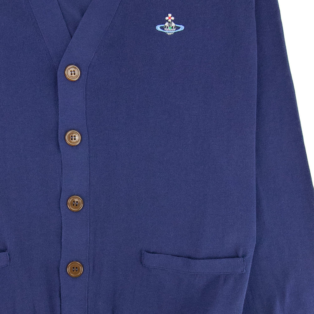 Vivienne Westwood Orb Logo Knitted Cardigan Royal Blue