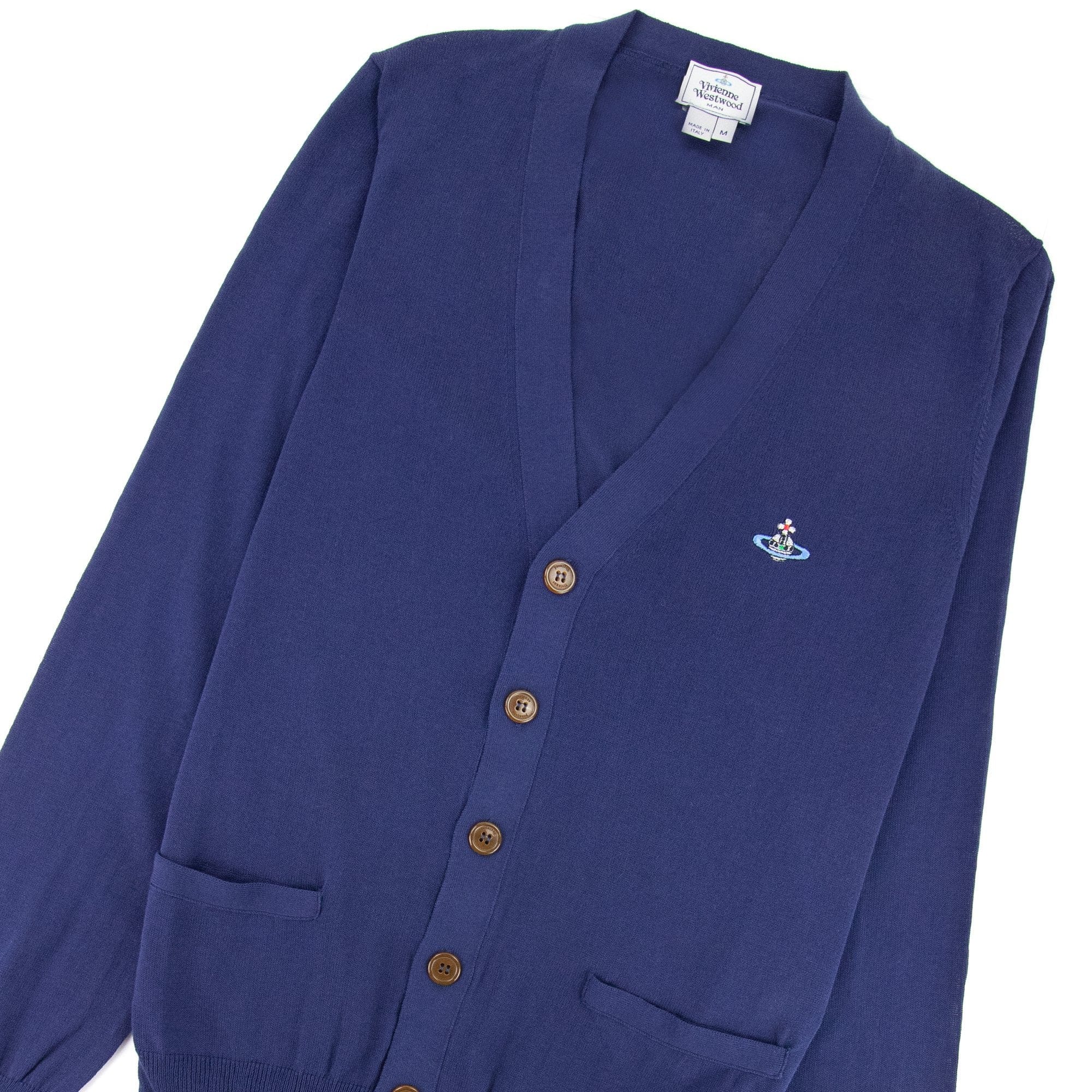 Vivienne Westwood Orb Logo Knitted Cardigan Royal Blue