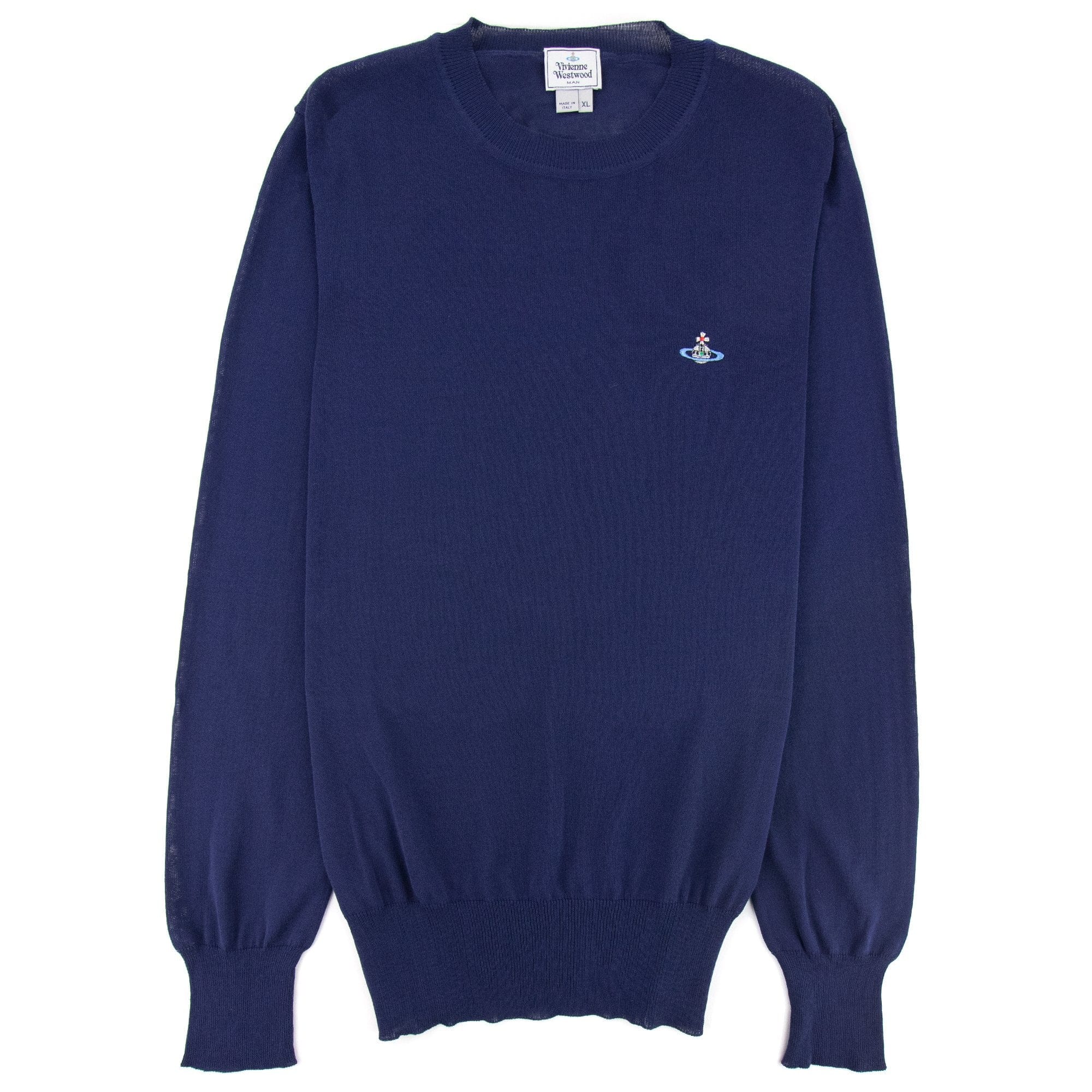 Vivienne Westwood Orb Logo Crewneck Knitted Sweatshirt Royal Blue