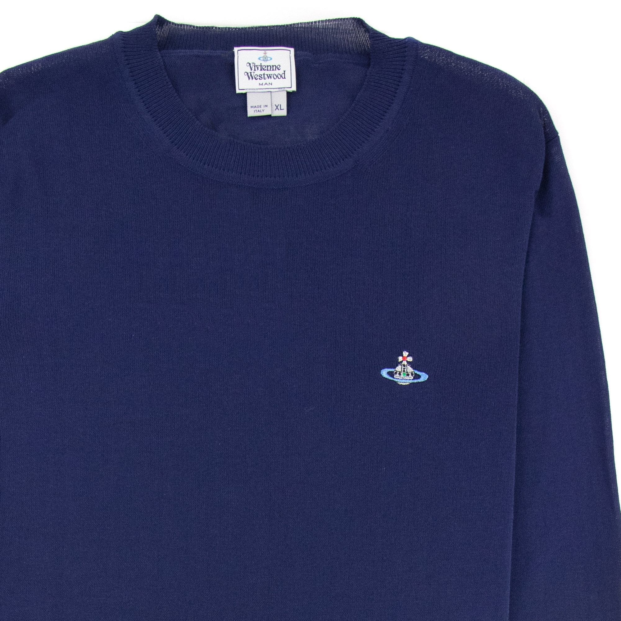 Vivienne Westwood Orb Logo Crewneck Knitted Sweatshirt Royal Blue