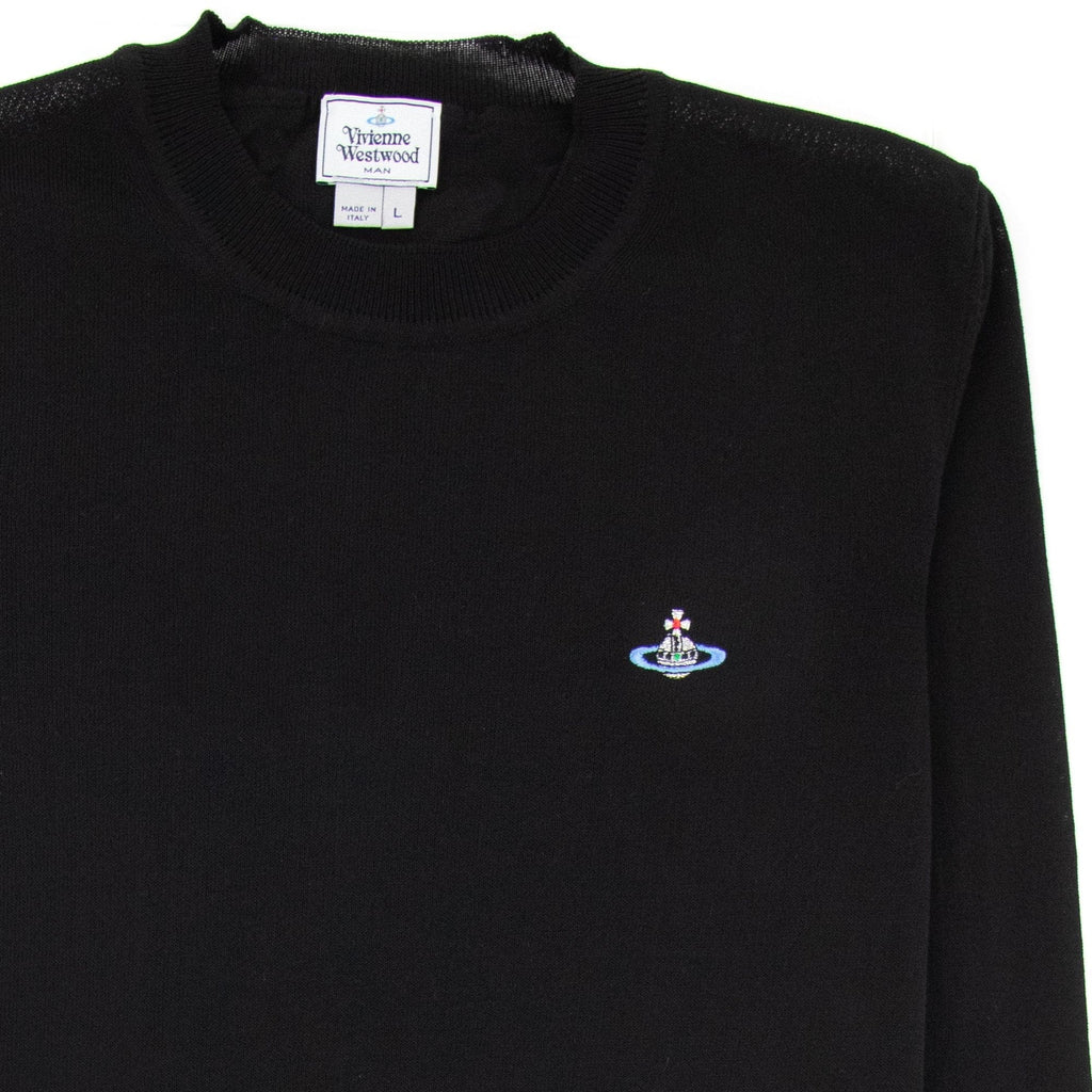 Vivienne Westwood Orb Logo Crewneck Knitted Sweatshirt Black
